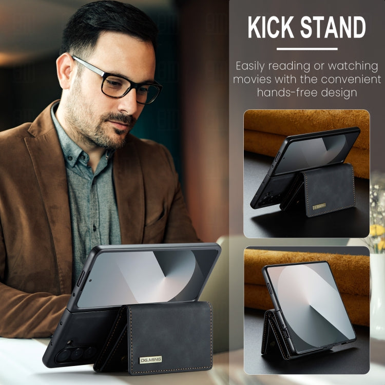 For Samsung Galaxy Z Fold6 DG.MING M1 Series 3-Fold Multi Card Wallet + Magnetic Phone Case(Black)