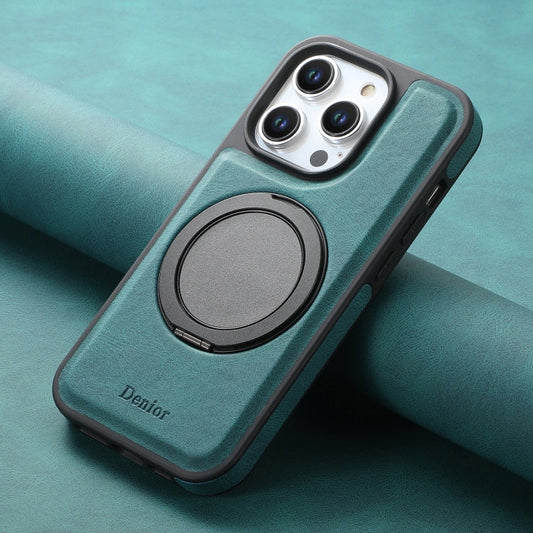 For iPhone 15 Pro Max Denior A14 Skin Feel Rotating Holder MagSafe Phone Case(Blue)