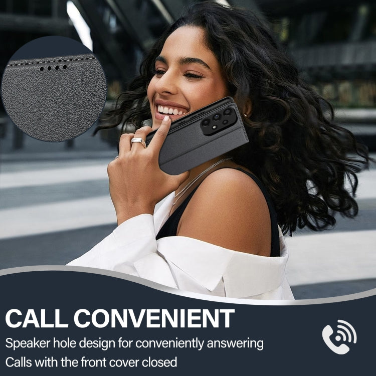 For Samsung Galaxy A53 5G LC.IMEEKE L1 Series Frosted Fine Texture PU Phone Case(Black)