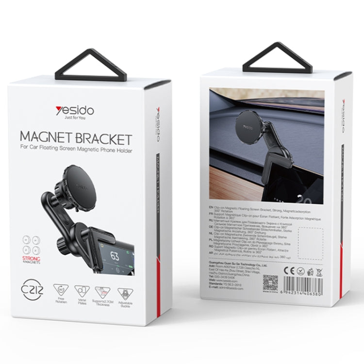 Yesido C212 Car Floating Screen Clip-on Magnetic Phone Holder(Black)