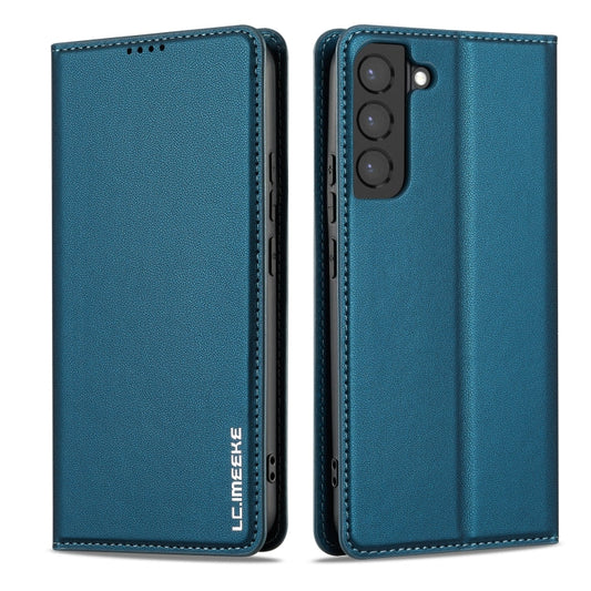 For Samsung Galaxy S22+ 5G LC.IMEEKE L1 Series Frosted Fine Texture PU Phone Case(Blue)