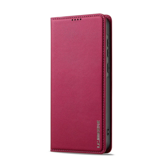 For Samsung Galaxy S25 5G LC.IMEEKE L1 Series Frosted Fine Texture PU Phone Case(Red)