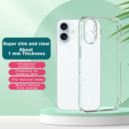 For iPhone 16 IMAK UX-5 Series Transparent TPU Phone Case(Transparent)