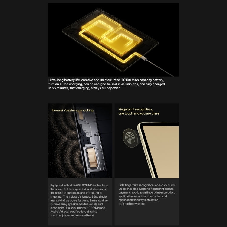 HUAWEI MatePad Pro 12.2 inch Soft Light Screen WiFi, 12GB+256GB, HarmonyOS 4.2 Hisilicon Kirin 9010W, Not Support Google Play(Gold)