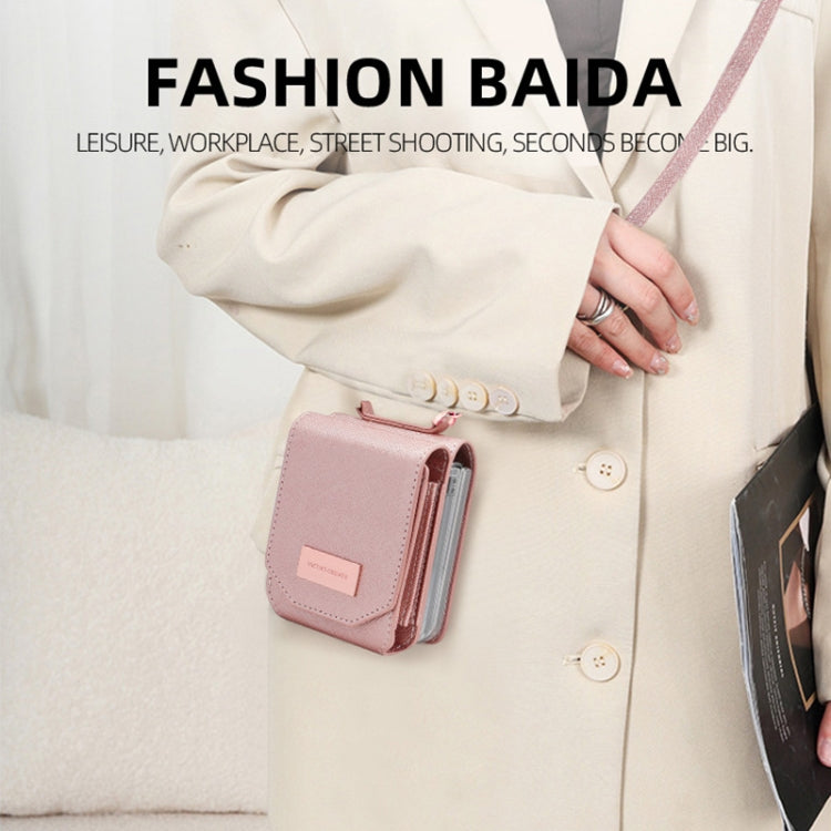 For Samsung Galaxy Z Flip5 VIETAO Portable Organ Style Wallet PU Phone Case(Orange)