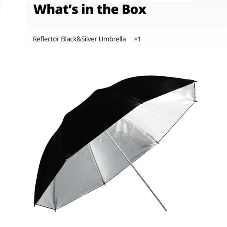 Parapluie diffuseur réflecteur de studio photo Godox UB002, taille : 84 cm (noir/argent)