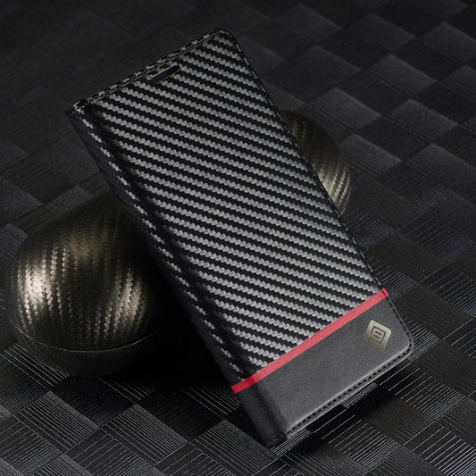 For Samsung Galaxy S25 Ultra 5G LC.IMEEKE Carbon Fiber Leather Phone Case(Horizontal Black)