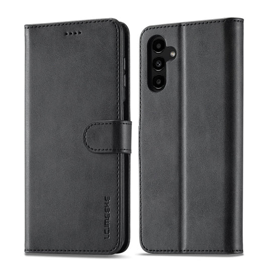 For Samsung Galaxy S24 FE 5G LC.IMEEKE Calf Texture Leather Phone Case(Black)