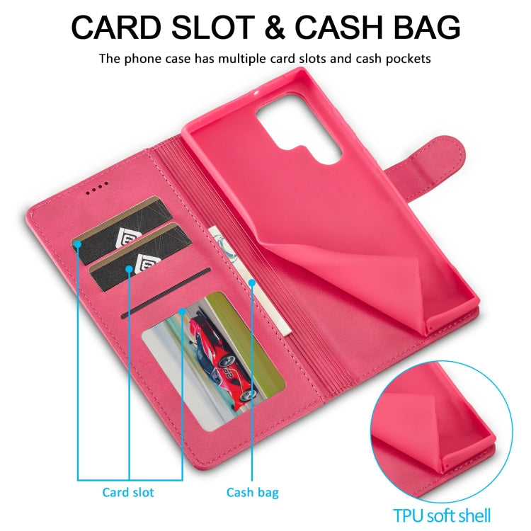 For Samsung Galaxy S25 Ultra 5G LC.IMEEKE Calf Texture Leather Phone Case(Red)