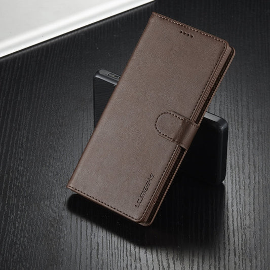 For Samsung Galaxy S25 Ultra 5G LC.IMEEKE Calf Texture Leather Phone Case(Coffee)