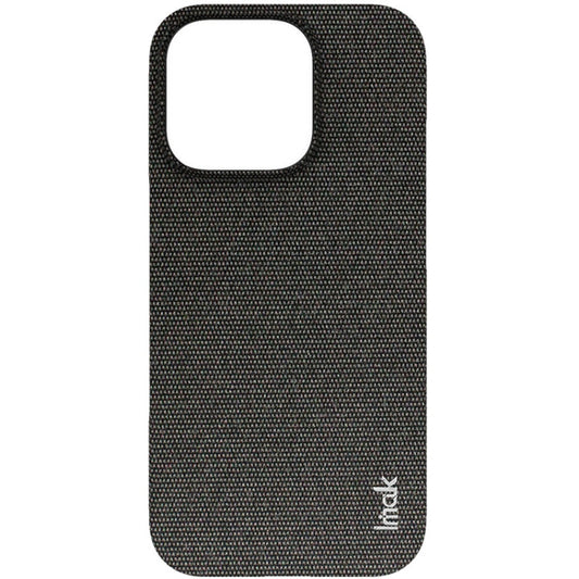 For iPhone 16 Pro Max imak Ruiyi Series Cloth Texture PU + PC Phone Case(Black)