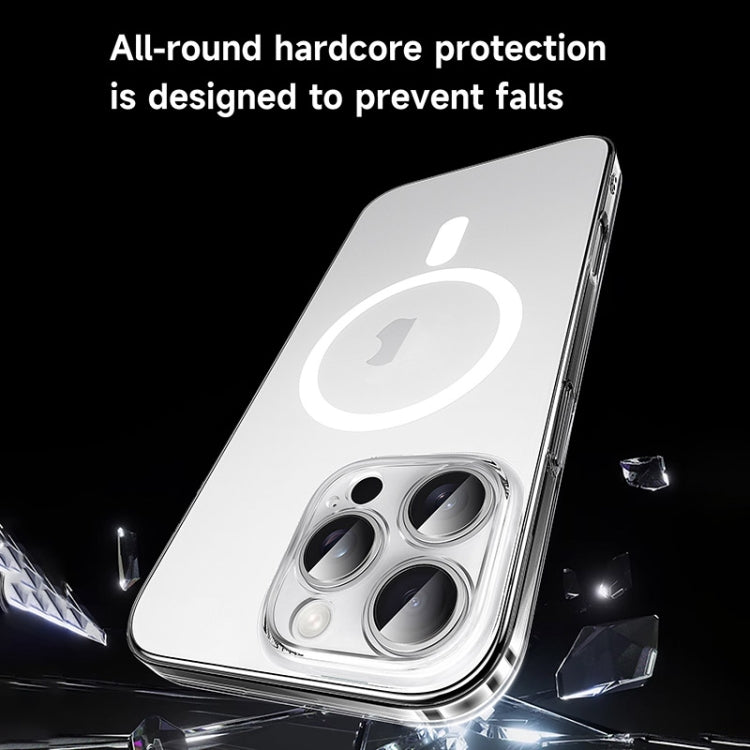 Pour iPhone 16 Pro Max SULADA Crystal Sand Series Coque de Téléphone Magnétique Magsafe Givrée Électroplaquée (Transparente)