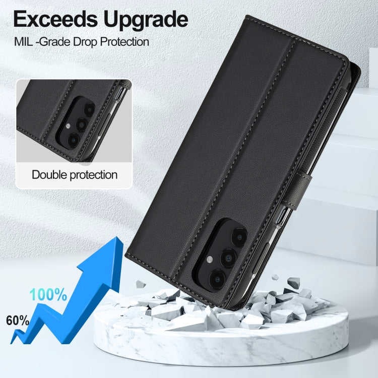 For Samsung Galaxy S22+ 5G LC.IMEEKE L2 Series Detachable Magsafe PU Phone Case with Lanyard(Black)