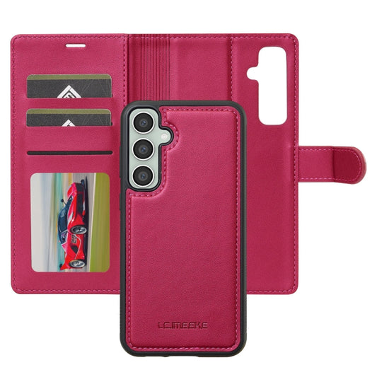 For Samsung Galaxy A35 5G LC.IMEEKE L2 Series Detachable Magsafe PU Phone Case with Lanyard(Red)