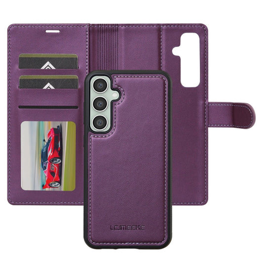 For Samsung Galaxy A15 4G / A15 5G LC.IMEEKE L2 Series Detachable Magsafe PU Phone Case with Lanyard(Purple)