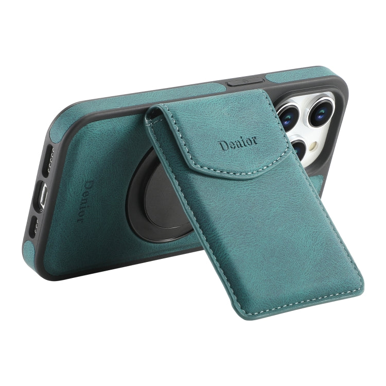 Pour iPhone 14 Pro Max Étui Housse de Téléphone Denior D20 MagSafe avec Emplacement pour Carte Détachable et Toucher Doux (Bleu)