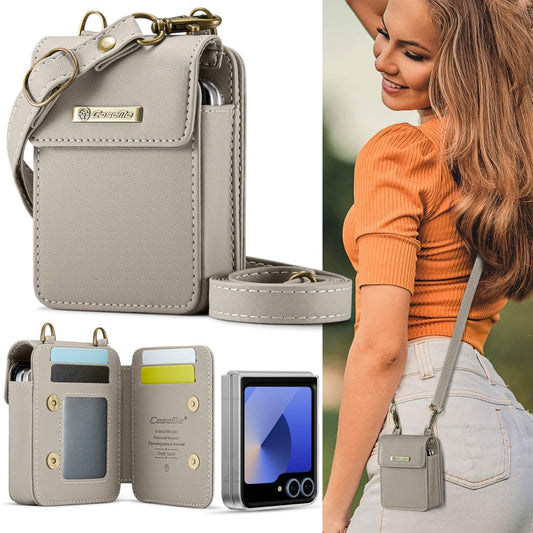 Pour étui Samsung Z Flip Series CaseMe ME50 mini-cordon sac universel (Kaki)