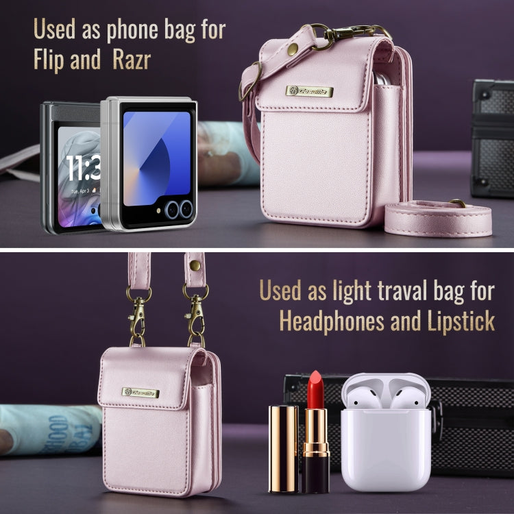 Étui universel CaseMe Me50 Mini pour écouteurs Apple et Samsung + rouge à lèvres (rose)