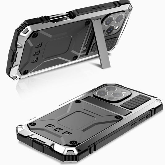 For iPhone 16 Pro Max R-JUST Life Waterproof Dustproof Shockproof Phone Case(Silver)