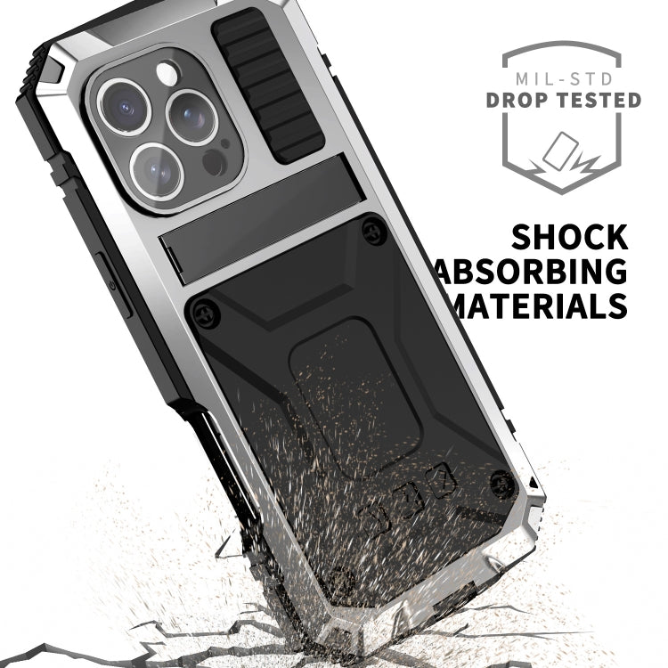 For iPhone 16 Pro Max R-JUST Life Waterproof Dustproof Shockproof Phone Case(Silver)