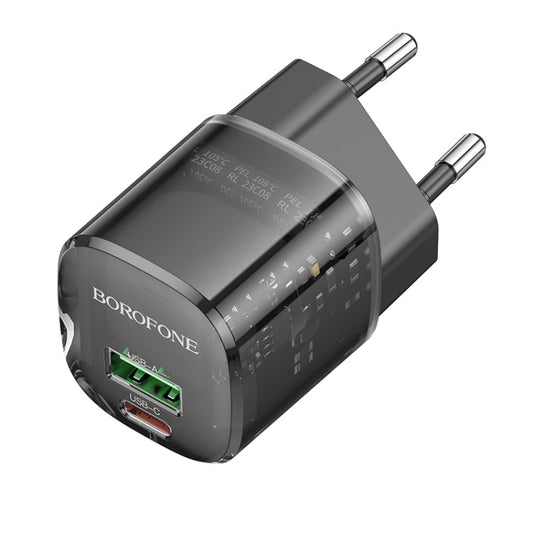 BOROFONE BN17 PD20W USB, USB-C / Type-C Charger, Plug Type:EU Plug(Black)