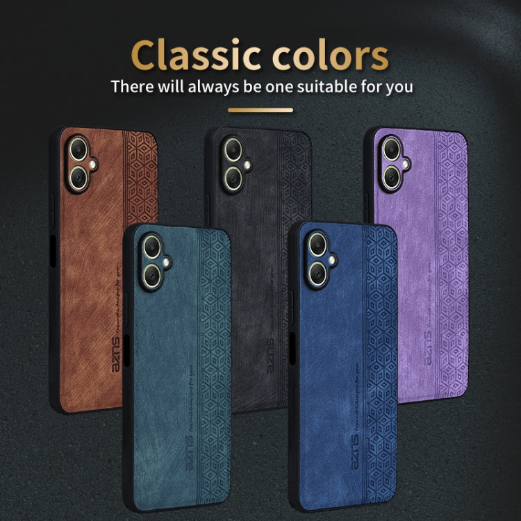 For Samsung Galaxy A06 4G AZNS 3D Embossed Skin Feel Phone Case(Black)