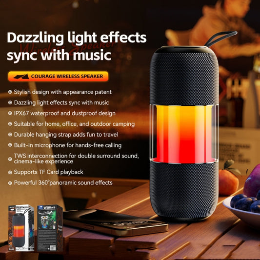 WK Beluga D12 Warrior Outdoor Waterproof Portable Bluetooth Speaker(Black)