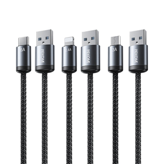 WK WDC-32a Raython Gen2 1m 6A USB to Type-C Fast Charging Data Cable(Black)