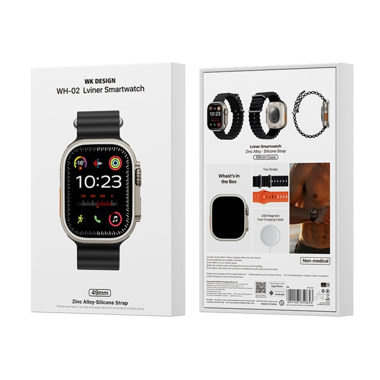 Montre Intelligente WK WH-02 Traveler 2.01 pouces avec Surveillance de l'Oxygène Sanguin (Noir)
