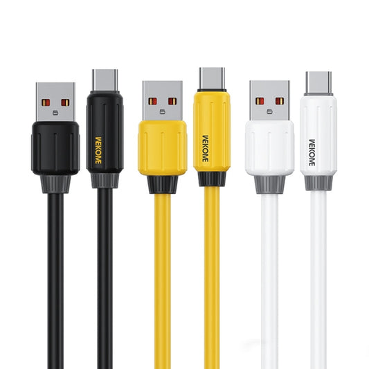 WK WDC-27a Elastic Genuine Silicone 1m 66W USB to Type-C Fast Charging Data Cable(Black)