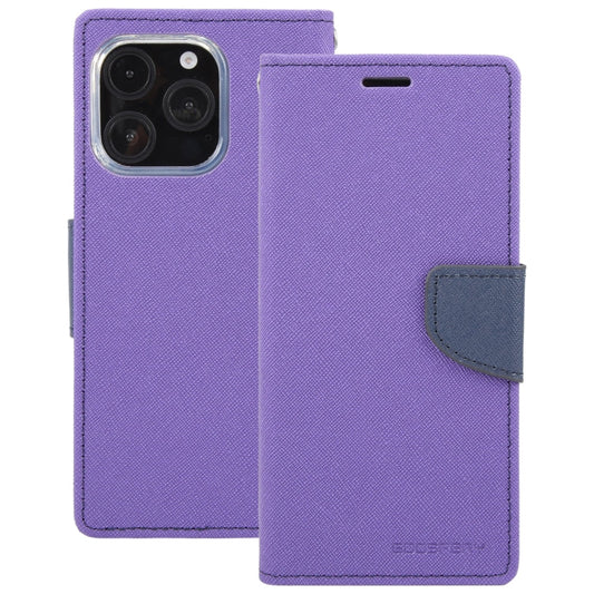 For iPhone 16 Pro GOOSPERY FANCY DIARY Cross Texture Leather Phone Case(Purple)