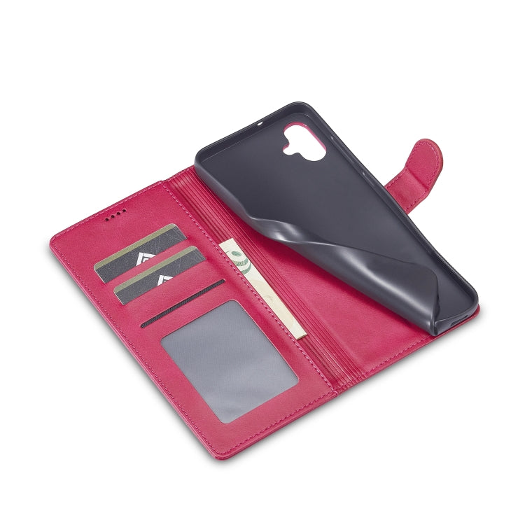 For Samsung Galaxy A06 4G LC.IMEEKE Calf Texture Leather Phone Case(Red)