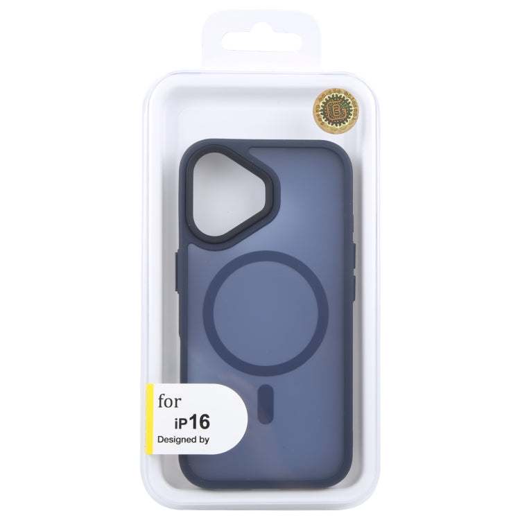 Pour iPhone 16 Coque de téléphone magnétique MagSafe GEBEI Skin Feel (Bleu)