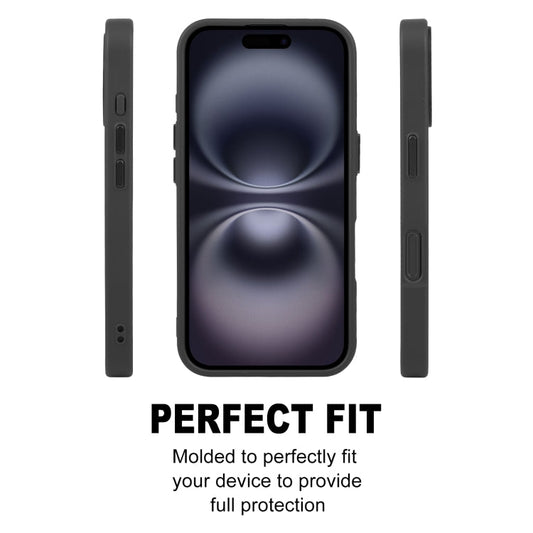 For iPhone 16 Plus GEBEI Skin Feel MagSafe Magnetic Phone Case(Black)