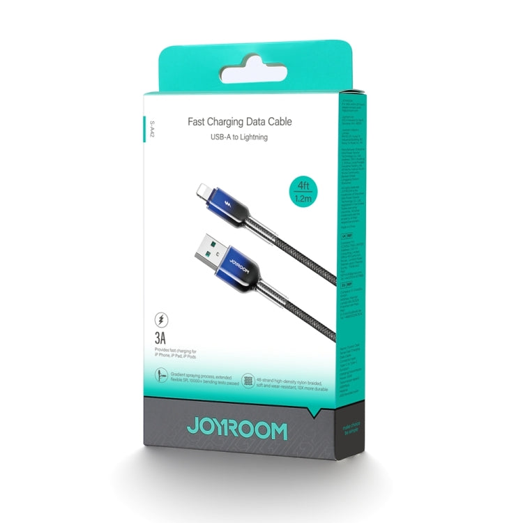 JOYROOM S-A42 Crystal Clear Series Fast Charging Data Cable, USB to 8 Pin Cable, Length: 1.2m(Black)