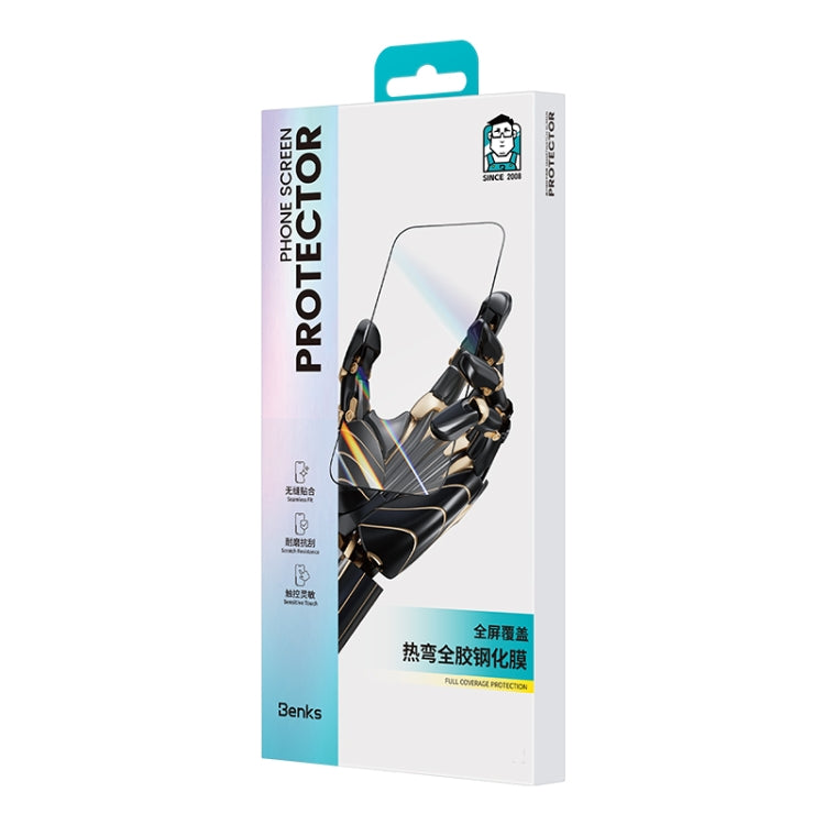 For iPhone 16 Benks Black Gold Series 3D Heat Bending Full Glue Full Coverage HD Tempered Film