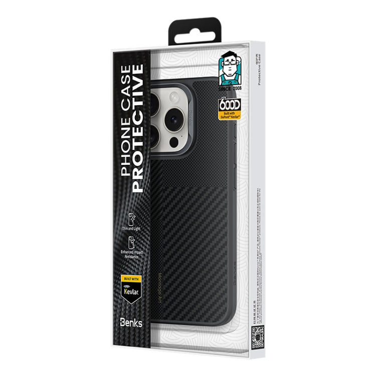 Pour iPhone 16 Pro Max Benks Montage MagSafe Coque de téléphone en fibre de Kevlar (Noir)