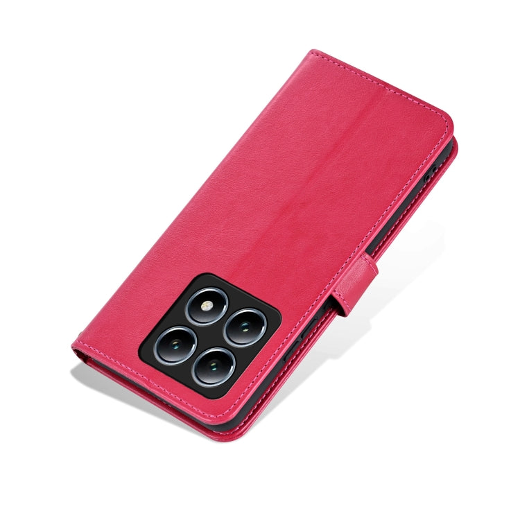 Pour Xiaomi 14T Pro Étui de téléphone à rabat en cuir texture peau de mouton AZNS (rouge)