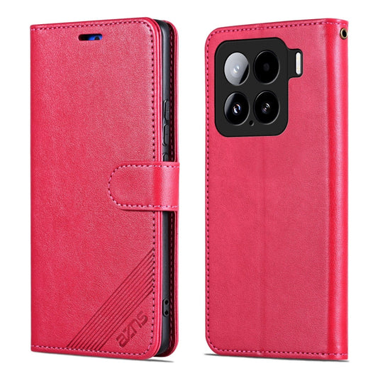 For Xiaomi 15 AZNS Sheepskin Texture Flip Leather Phone Case(Red)