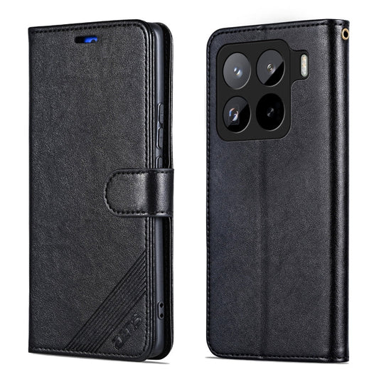 For Xiaomi 15 Pro AZNS Sheepskin Texture Flip Leather Phone Case(Black)