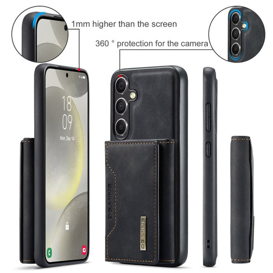 For Samsung Galaxy S24 FE 5G DG.MING M2 Series 3-Fold Multi Card Bag + Magnetic Phone Case(Black)