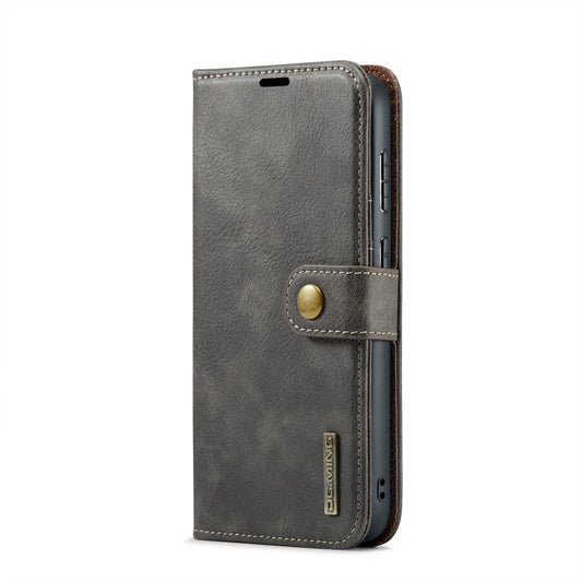 For Samsung Galaxy S24 FE 5G DG.MING Crazy Horse Texture Detachable Magnetic Leather Case(Grey)