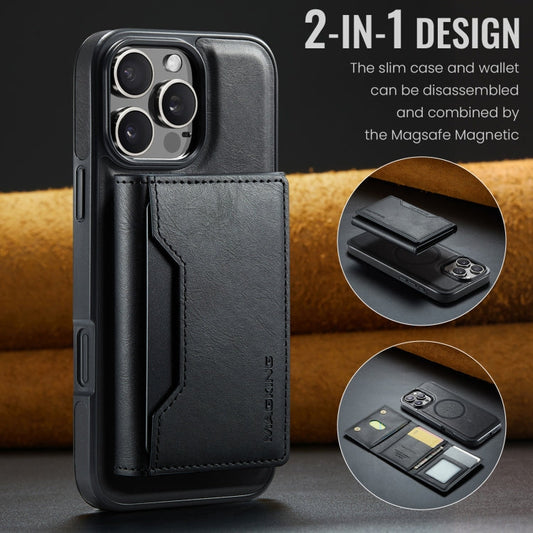 For iPhone 16 Pro Max MAGKING K2 Series MagSafe RFID Card Bag Detachable Phone Case(Black)