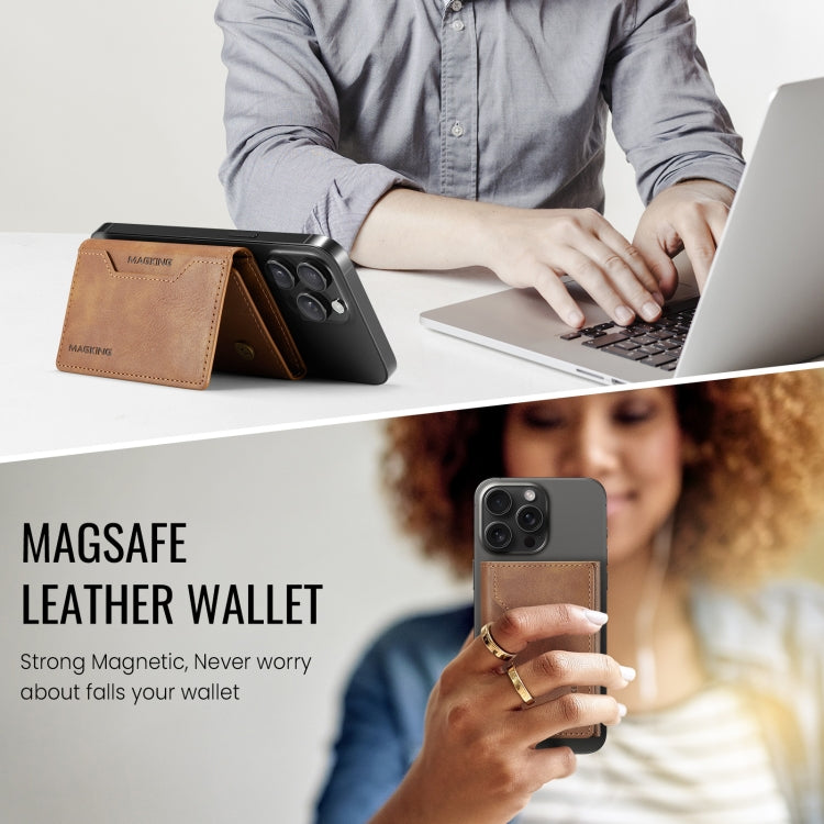 MAGKING K2 Series MagSafe RFID Card Bag(Brown)