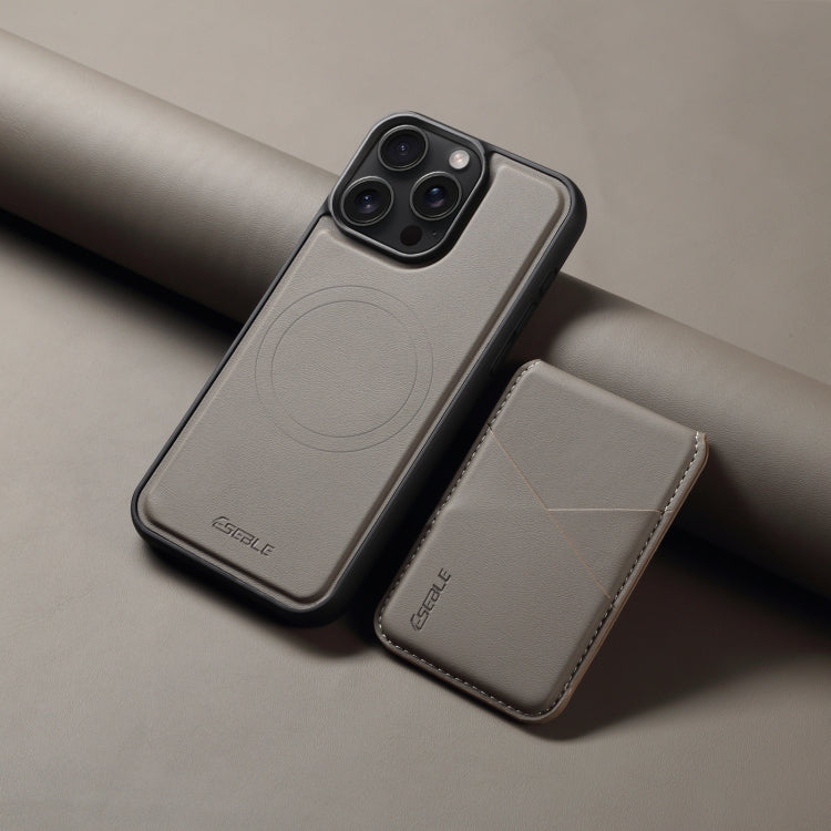 For iPhone 13 Pro Max ESEBLE E3 Plain Texture Card Slots MagSafe RFID Leather Case(Grey)