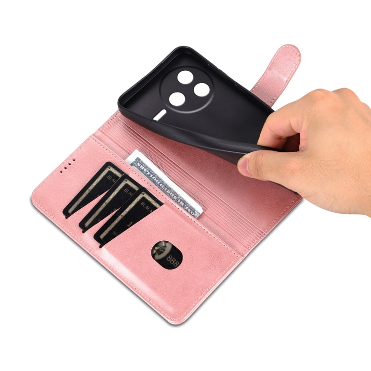 For Redmi K80 AZNS Skin Feel Calf Texture Flip Leather Phone Case(Rose Gold)