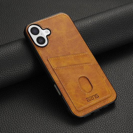 For iPhone 16 AZNS K1 Series Card Slot Business Phone Case(Yellow)