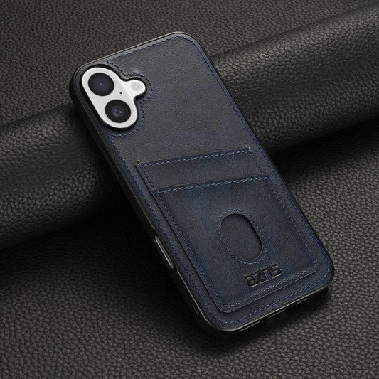 For iPhone 16 AZNS K1 Series Card Slot Business Phone Case(Blue)