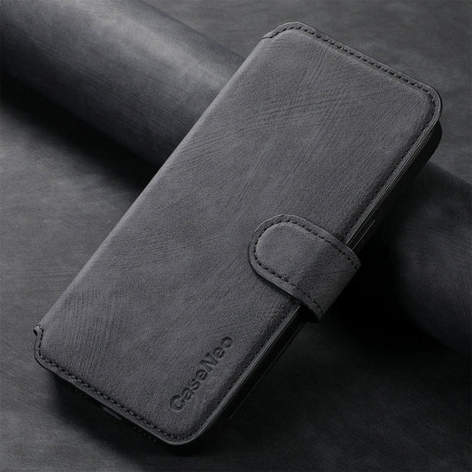 For iPhone 16 Pro Max CaseNeo MagSafe RFID Anti-theft Retro Leather Phone Case(Black)