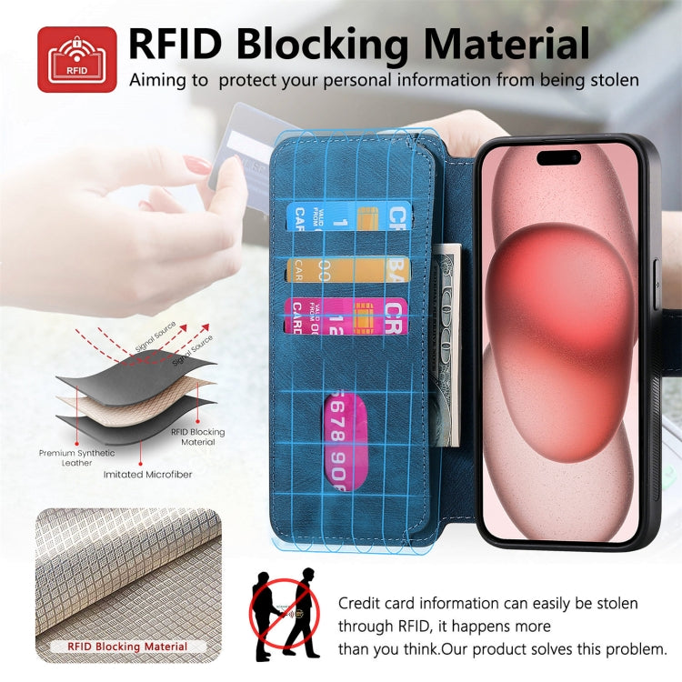 For iPhone 16 Pro Max CaseNeo MagSafe RFID Anti-theft Retro Leather Phone Case(Blue)